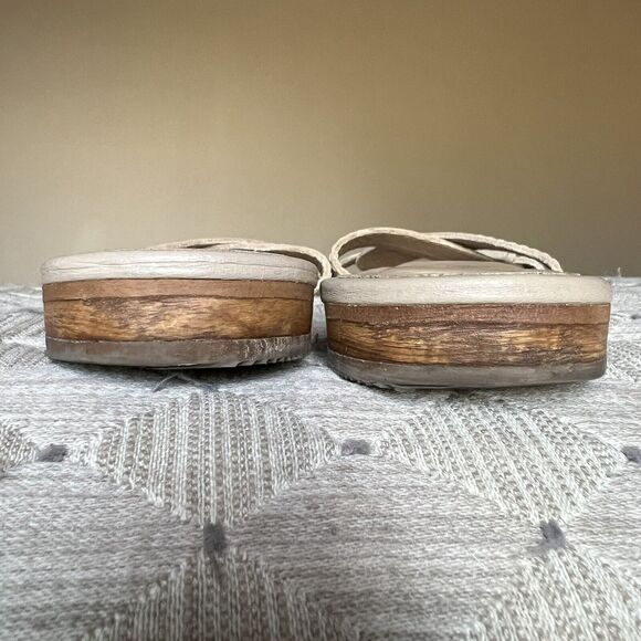 Kaanas Santorini Infinity Loop Nude Tan Leather Strappy Flat Sandals Women’s 11 - Picture 9 of 15